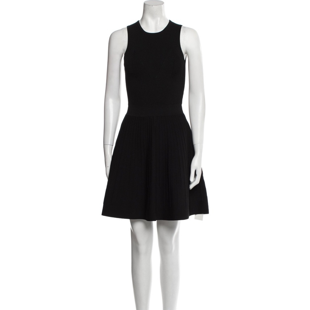 Opening Ceremony Black Crewneck Knit Ribbed Sleeveless A-Line Dress Minimal